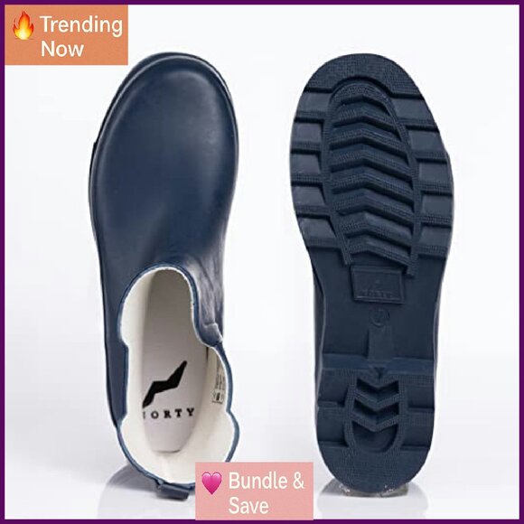 Women's Ankle Rain Boots Waterproof Garden Winter Boots Runs 1/2 Size Large - Picture 4 of 8